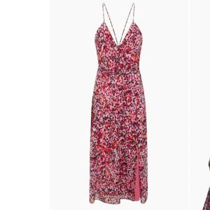 Reiss Pia Spot Floral Midi Dress 2 US / 6 UK Pink